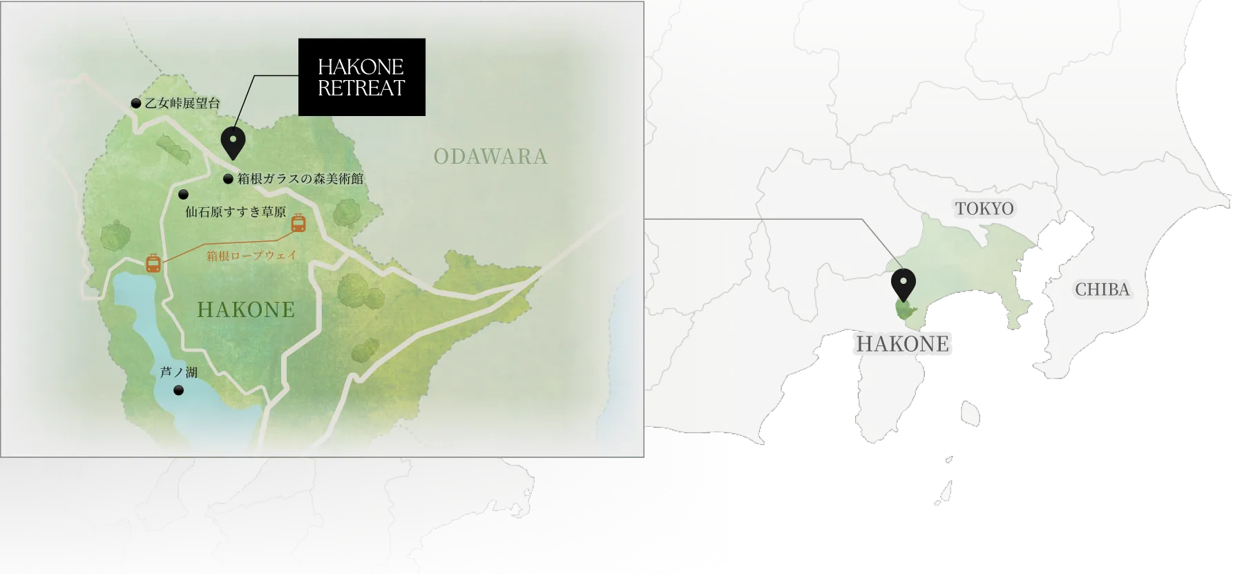 箱根リトリートの広域マップです。